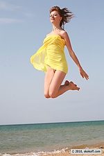 Flying on the beach